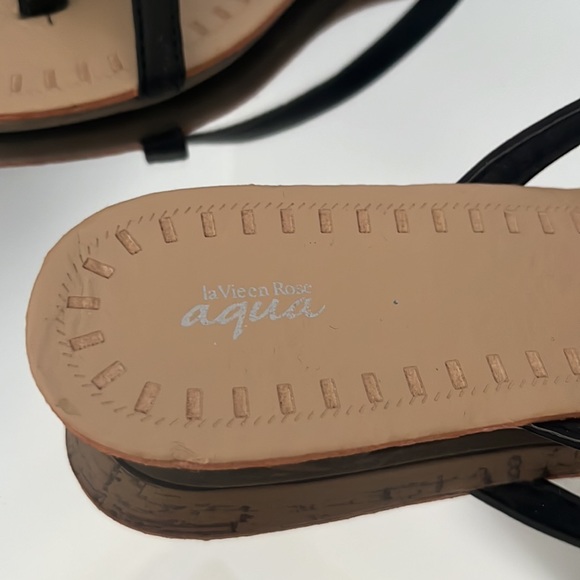 La vie en rose aqua sandals black size 8 - Picture 3 of 4